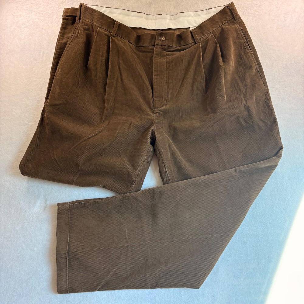 Jos. A. Bank Executive Collection Brown Corduroy Pleated Cuffed Pants 42x32